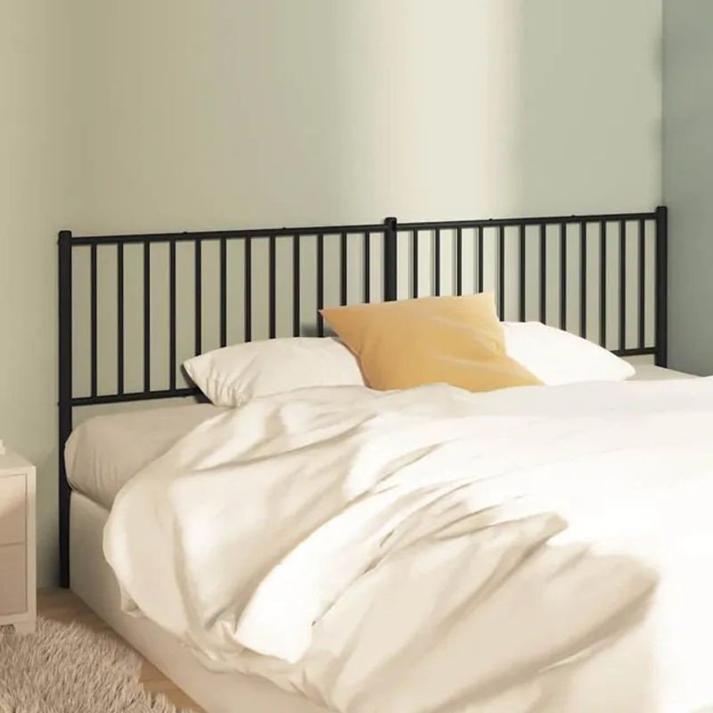 Vidaxl Metall-Kopfteil im Industrial-Design, Schwarz, Breite: 200 cm - Bild 1