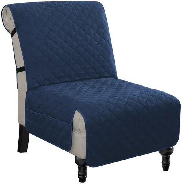 Bestbags Gesteppter Sesselbezug in Blau mit Aufbewahrungstasche, Rutschfest und Staubdicht - Bild 1