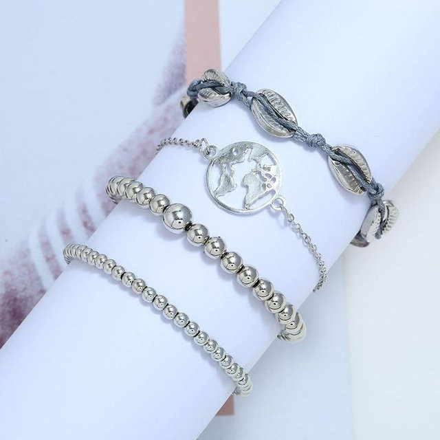 Allbestart Armband-Set, Muschel-Kartenperlen, silber, Damen - Bild 1