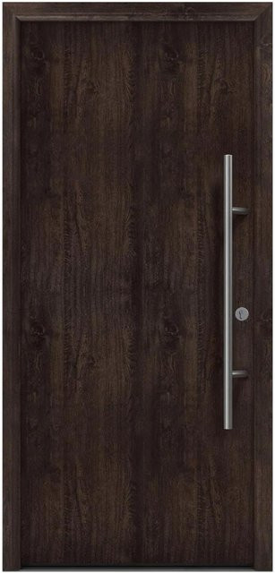 EcoStar Haustür Isopro Secur IPS 010 Eiche Dunkel, Breite: 110 cm, Höhe: 210 cm, DIN Rechts, RC2 Sicherheit, Material Stahl und Aluminium - Bild 1