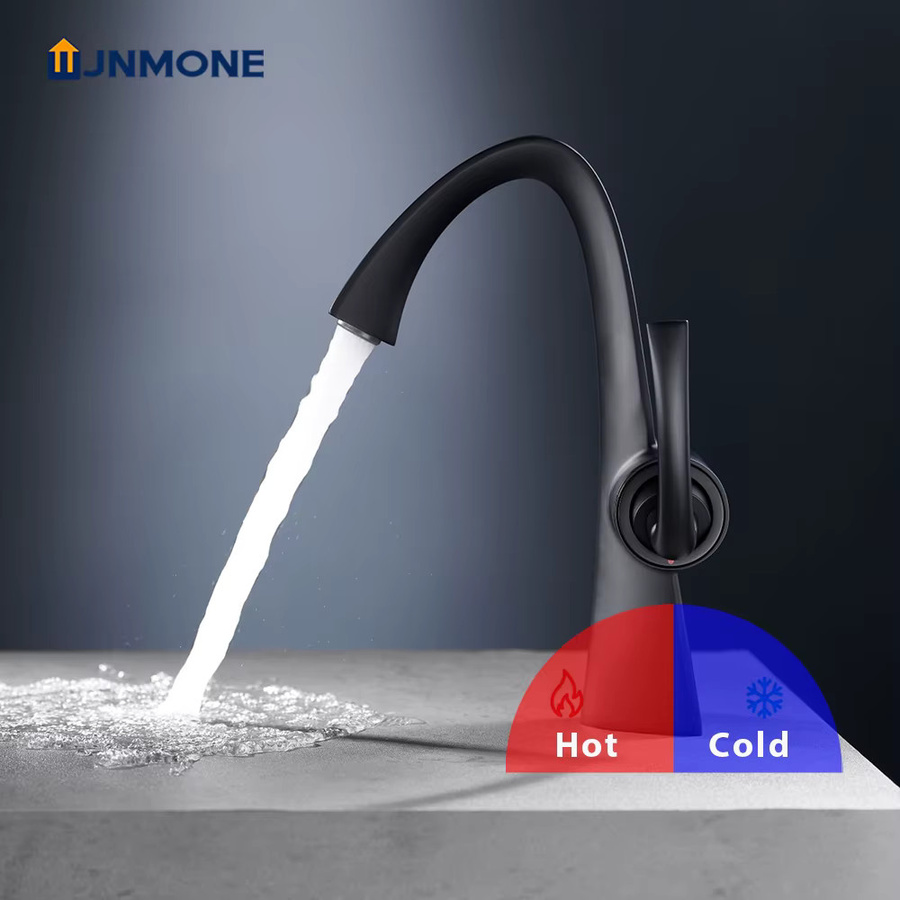 WJNMONE Einhebel-Waschtischarmatur aus Messing für Waschbecken in modernem Design für Warm- und Kaltwasser - Bild 2