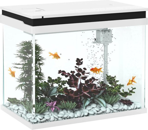 PawHut Aquarium Filtersystem aus Glas und ABS in Weiß, B/T/H: 30 x 48 x 41 cm