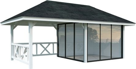PALMAKO Pavillon Bianca aus Fichtenholz in Weiss, B/T/H: 672 x 384 x 319 cm - Bild 1