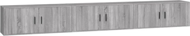vidaXL Set aus 3 TV-Wandschränken in Grau Sonoma, klassisch für dein Wohnzimmer, B/H/T: 100 x 34,5 x 40 cm - Bild 1