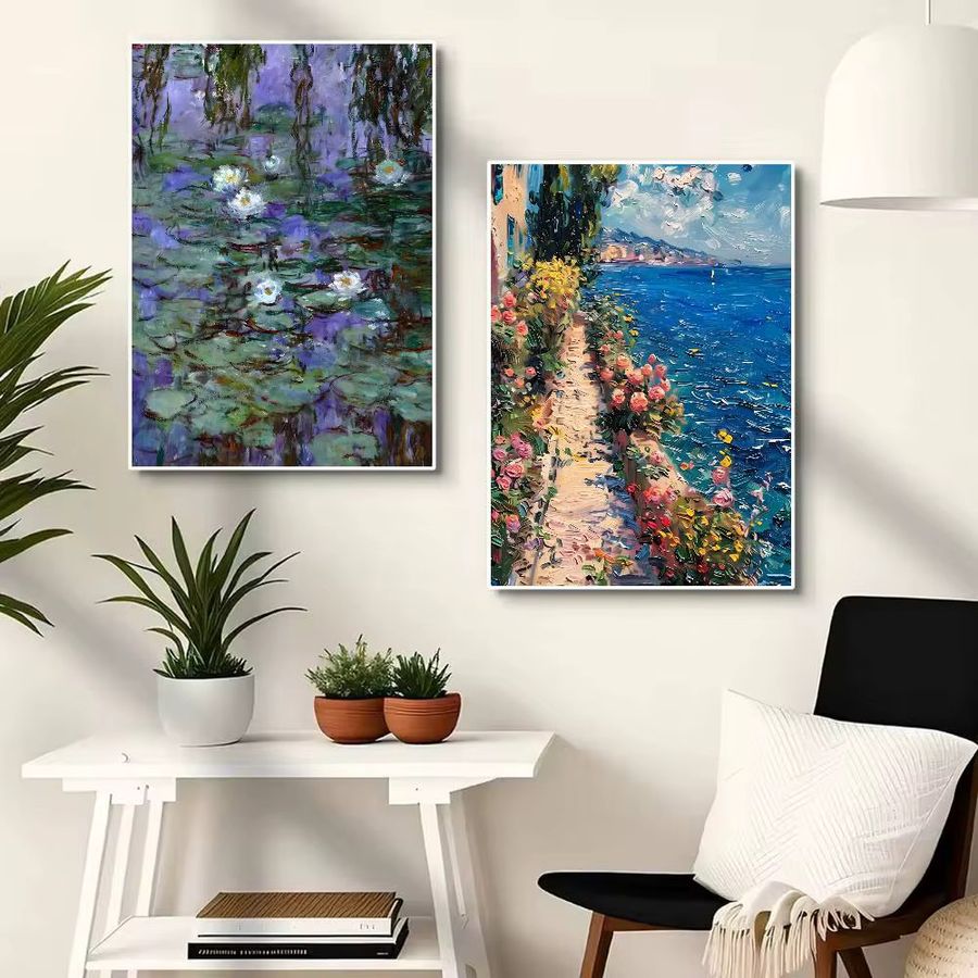 Wandaufkleber Claude Monet Kunstposter Wasserfestes Selbstklebe-Papier für Wanddekoration in Haus oder Bar - Bild 4
