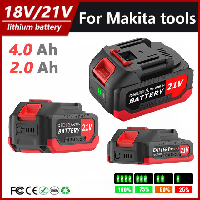 Makita Hochleistungs-Akku mit LED-Leistungsanzeige in Schwarz für 18V und 21V Elektrowerkzeuge - Bild 1