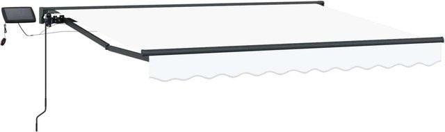 vidaXL Manueller Markisenrahmen mit LED-Beleuchtung in Weiß und Anthrazit, B: 350 cm, T: 250 cm - Bild 1