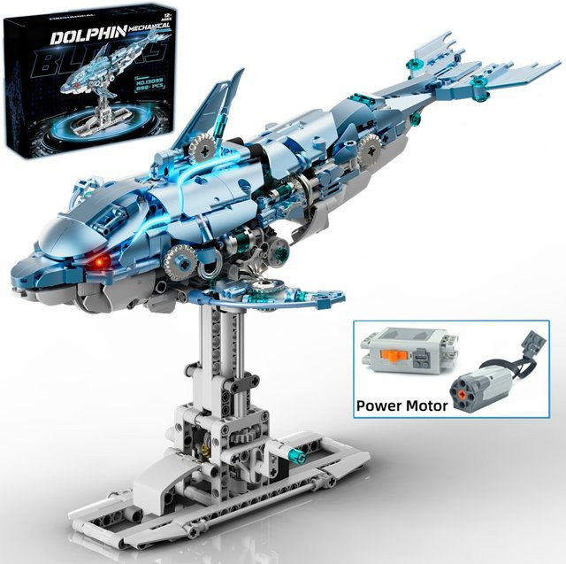 yaafun Technischer Mechanischer Blauer Delfin Baukasten, 888 Teile - Bild 1