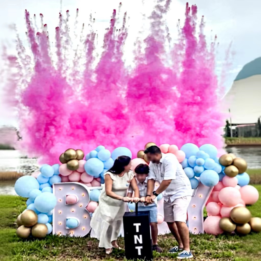 TNT Gender-Reveal-Maschine, Rosa-Blau-Pulver, SFX-Feuerwerk, Party-Popper, Sprühkanone - Bild 2
