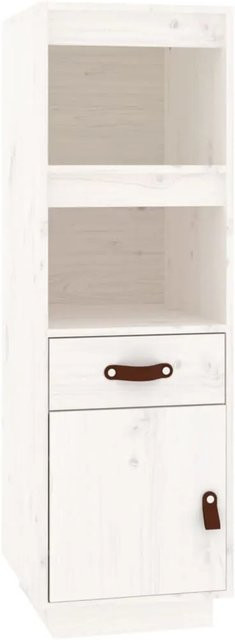 vidaXL Highboard aus Massivholz Kiefer in Weiß, B/T/H: 34 x 40 x 108,5 cm - Bild 1