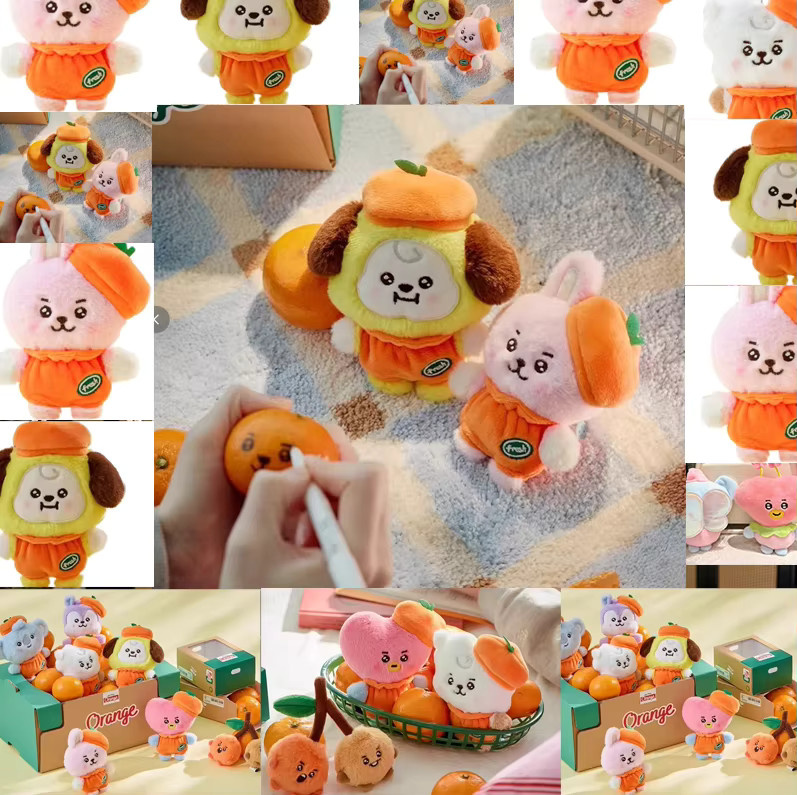 LINE FRIENDS BT21 Baby Orange Party Plüsch-Puppen-Rucksack Schlüsselanhänger - Bild 2