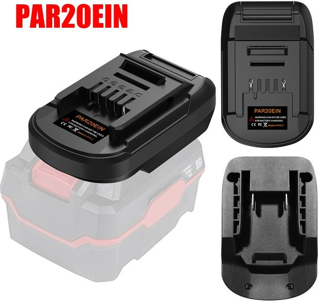 ALASICKA PAR20EIN Akku-Adapter-Konverter Schwarz für Parkside 20 V und Einhell 18 V Li-Ionen-Akkus - Bild 1