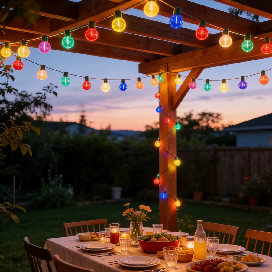 KIKIELF G40 LED-Lichterkette mit mehrfarbigen Globus-Glühbirnen für Außenbereich, Garten und Party - Bild 3