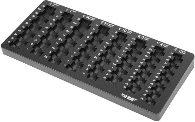 HMF 2701-02 Euro-Münzzählbrett abgeschrägt in Schwarz, B/T/H: 34 x 15 x 3 cm - Bild 1
