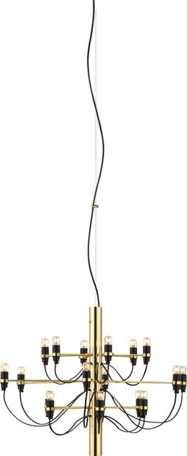 Flos 2097 18 Clear Bulbs Pendelleuchte in Gold/Messing mit transparenten Leuchtmitteln - Bild 1