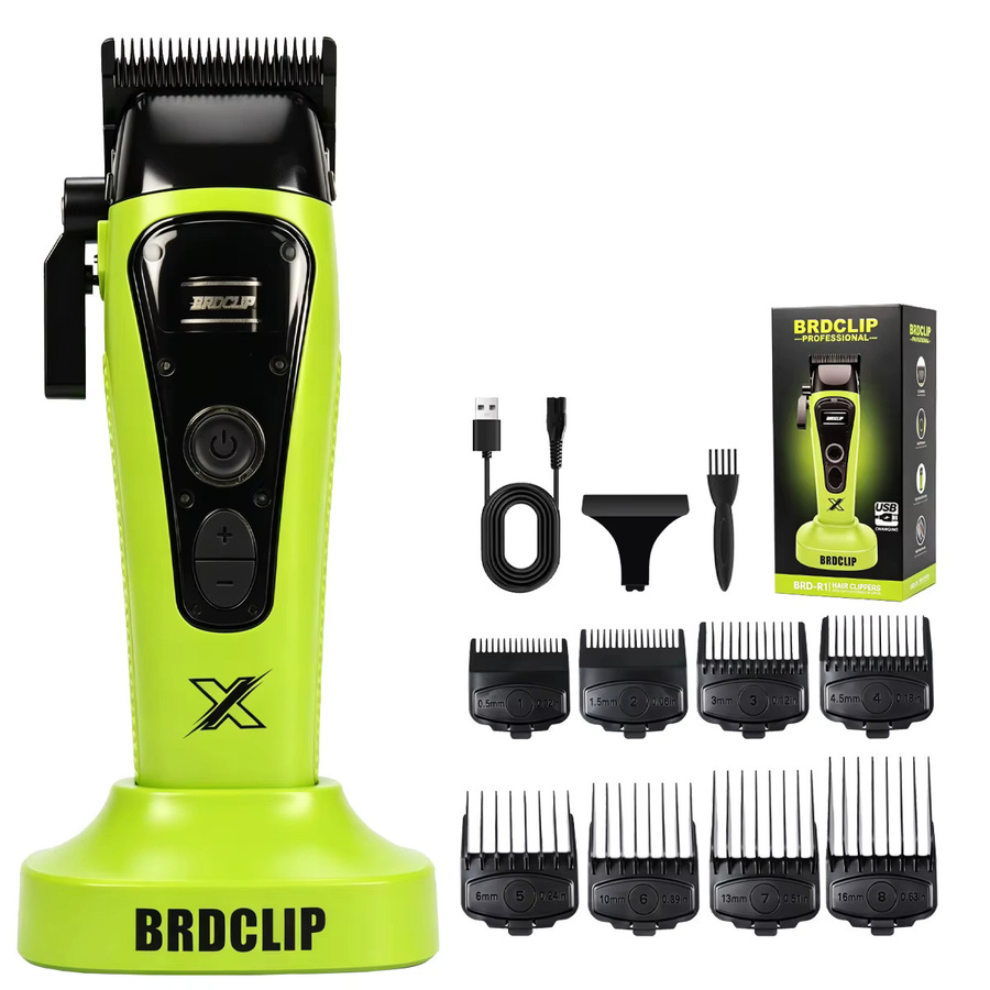 BRDCLIP BRD R1 Professioneller Haarschneider in Grün mit bürstenlosem Motor, DLC-Klinge und 4500mAh Akku für Barber und Salon - Bild 2