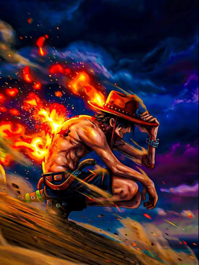 One Piece Portgas D. Ace Anime Poster Selbstklebender Papierdruck in Mehrfarbig - Bild 6