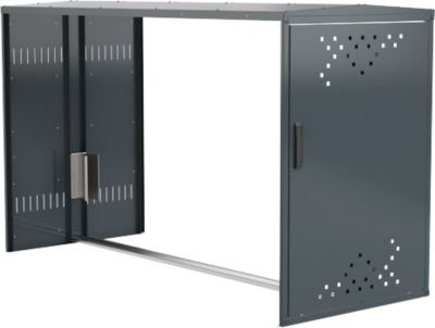 Anbausatz ohne Seitenwand für Fahrradgarage BikeBox 1 G mit Giebeldach, anthrazitgrau RAL 7016 - Bild 1
