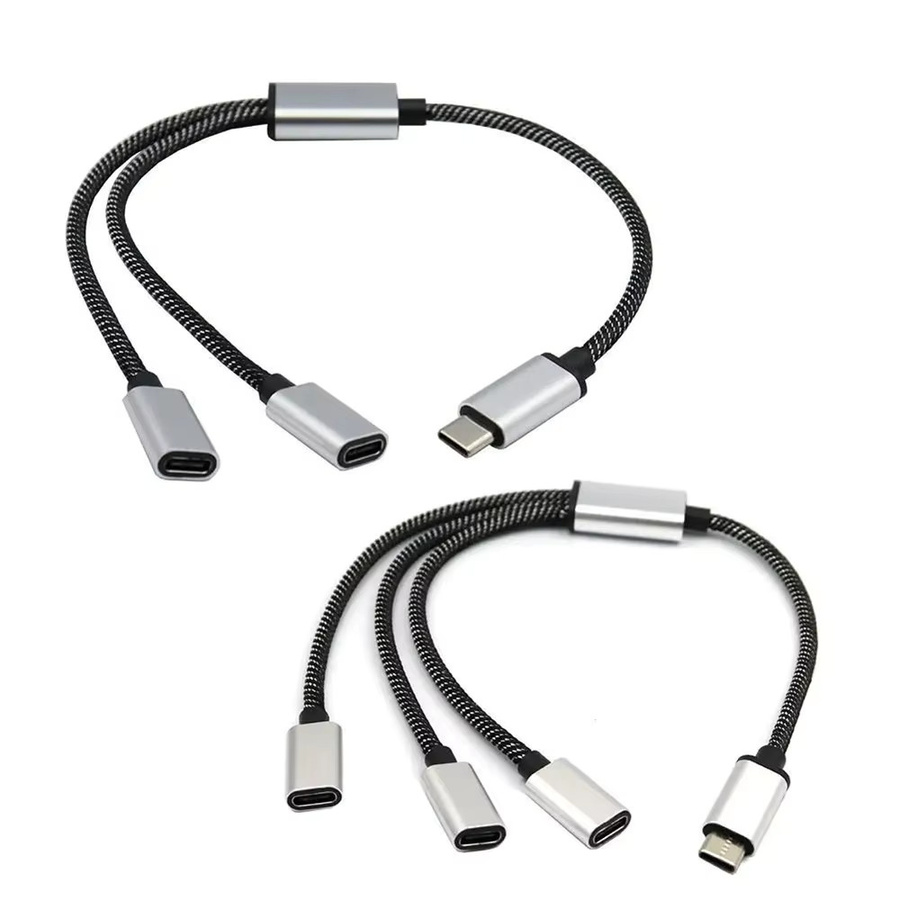 Maerknon 3-in-1 USB C Hub Splitter Connector Typ C auf USB Typ C Adapter in Silber für MacBook Air Pro Samsung Xiaomi Datenübertragung OTG Konverter - Bild 4