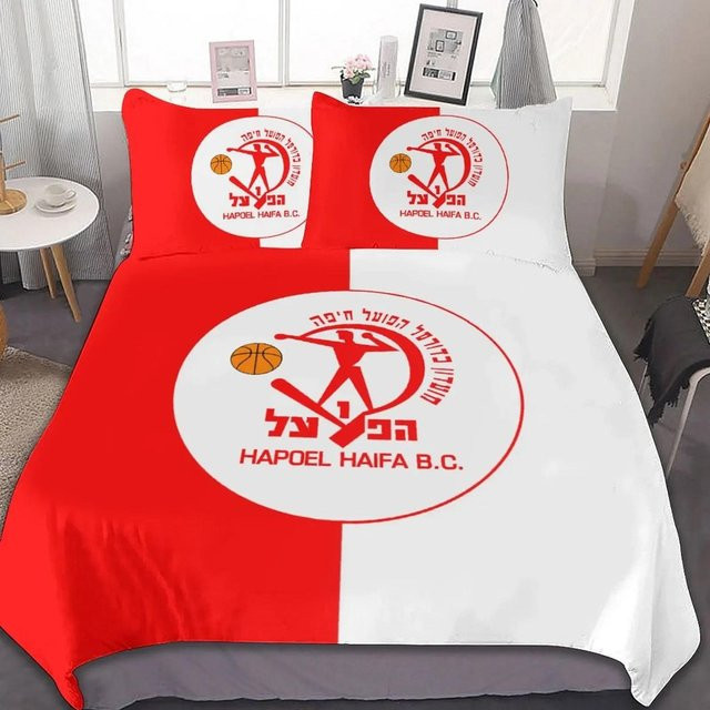 Hapoel Haifa Bettwäscheset aus Mikrofaser mit 3D-Druck, rot, 2-teilig, B: 133 cm, H: 70 cm - Bild 1