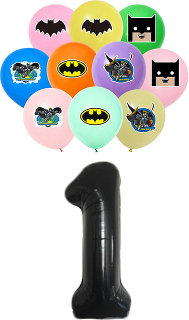 Fledermaus-Superhelden Farbige Latex-Ballons, 10-teiliges Set, multicolour - Bild 1