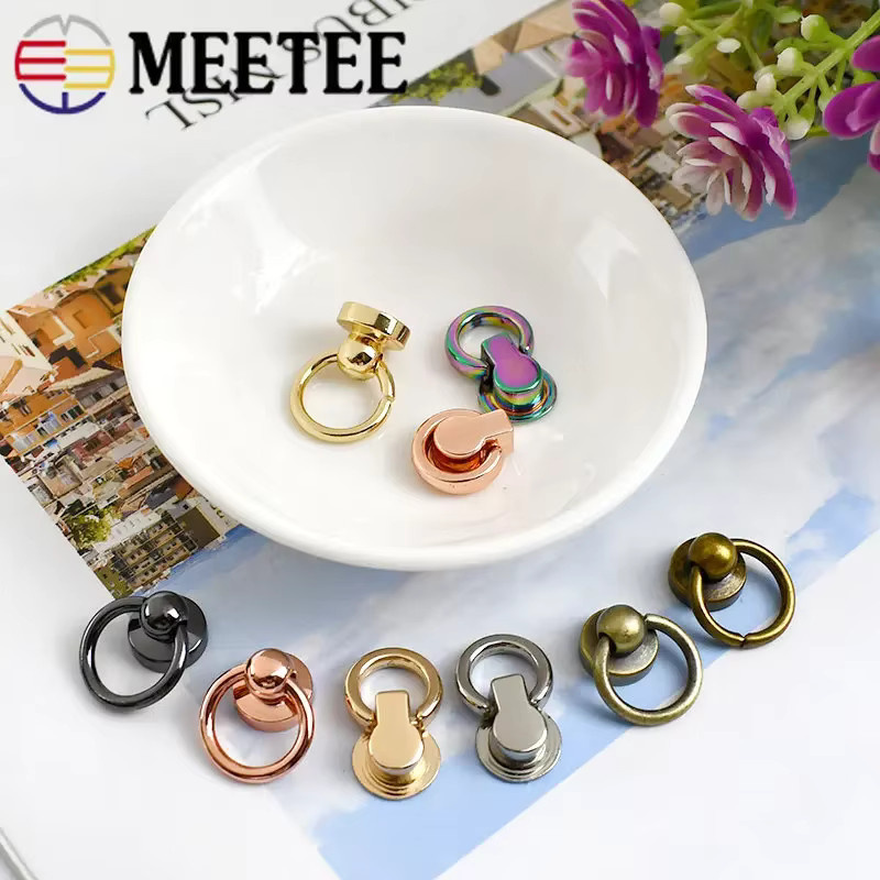 Meetee Metall Nietnagel Drehschraube Bolzen Knopf in Gold für Leder Bastelzubehör 10mm - Bild 3