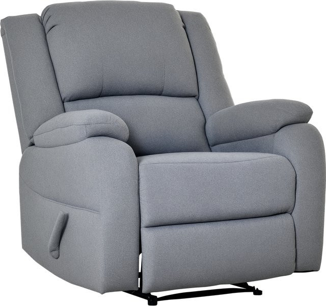 HOMCOM Relaxsessel Fernsehsessel mit Liegefunktion und Seitentasche, grau, B/T/H: 90 x 96 x 98 cm - Bild 1