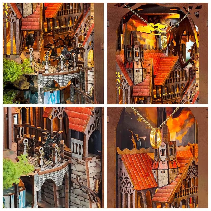 ELEVEN-CUTE Spirit Valley der Magie Ring, DIY Holz Buch Nook Regal Einsatz Kit, Miniatur Modell Kit - Bild 4