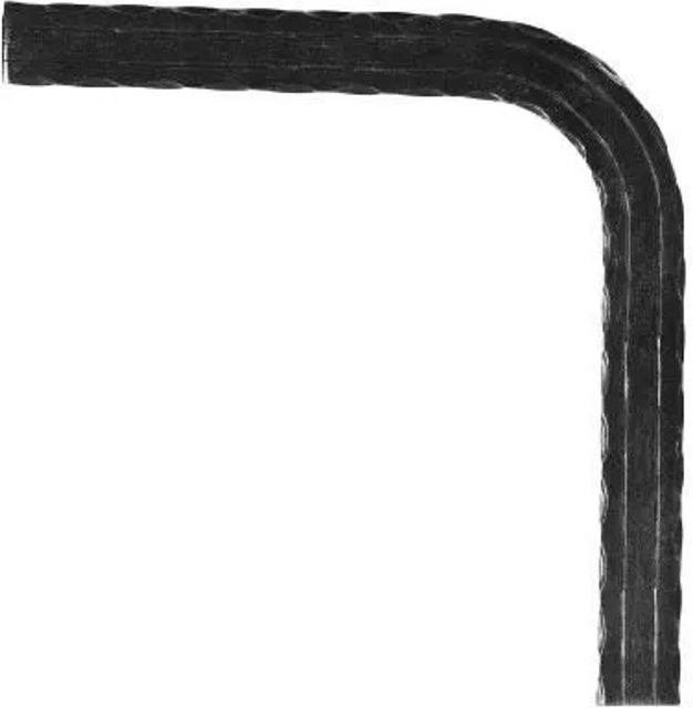 FeNau Handlauf-Bogen 90 Grad aus Stahl in Schwarz, Kanten gehämmert, 40 x 8 mm - Bild 1