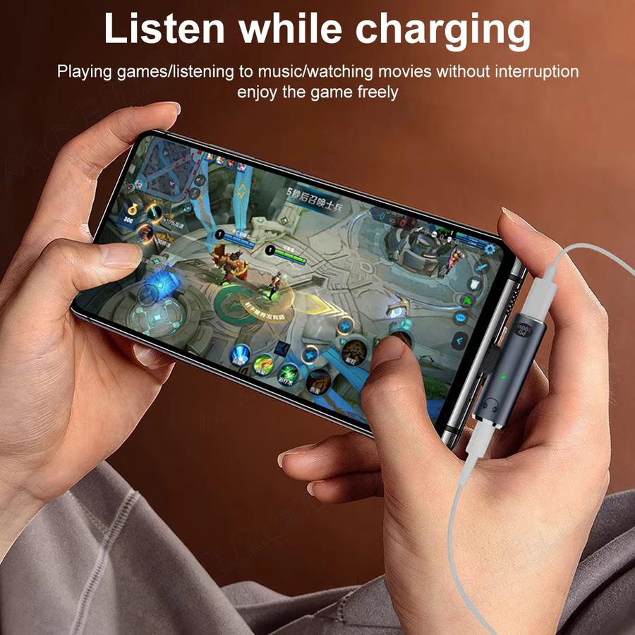 MCGILLON 2-in-1 USB Typ C auf 3,5 mm Kopfhörer Adapter mit PD 100W Ladefunktion, Audio Aux Adapter in Grau für Xiaomi, Huawei und iPhone 15 16 - Bild 4