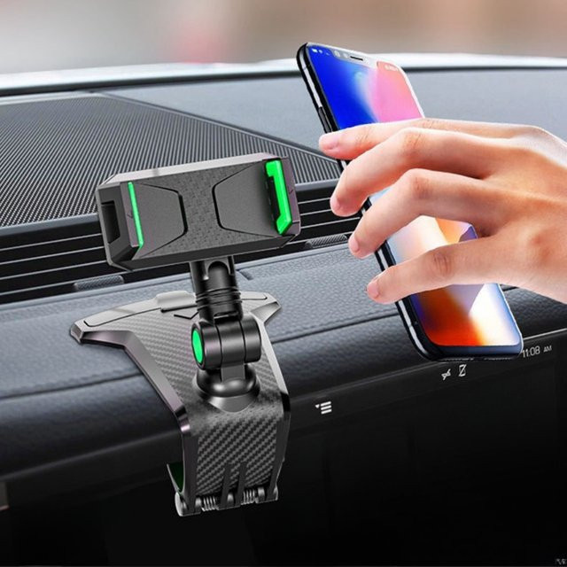 Universal 360 Grad drehbarer Autotelefonhalter mit Telefonnummernschild in Schwarz - Bild 1