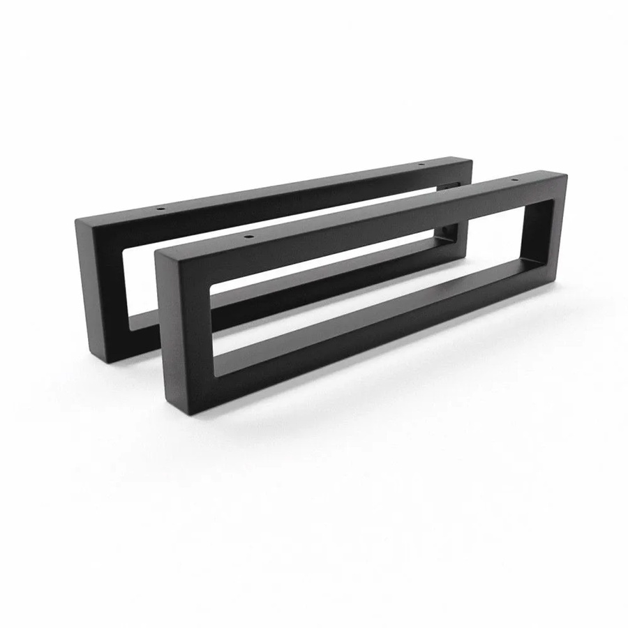 HEVVA Waschtischhalterung RHEIN 2er Set Schwarz matt aus Metall, Höhe: 10 cm, Tiefe: 40 cm - Bild 2