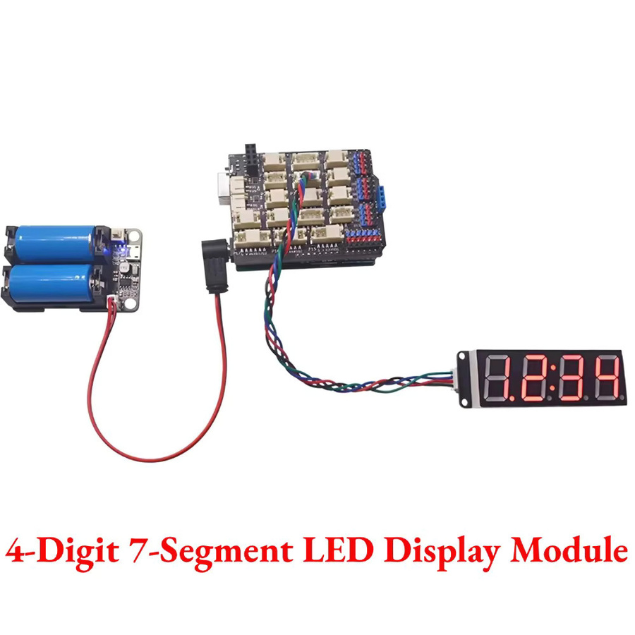 NullLab I2C 4-stelliges 7-Segment-LED-Anzeigemodul mit Dezimalanzeige und Uhrfunktion, kompatibel mit HT16K33 - Bild 2