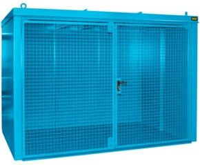 Bauer Südlohn Gasflaschen-Container GFC-B M5, feuerbeständig und abschließbar, Blau, B: 217,5 cm, T: 312,5 cm, H: 227 cm, für 96 Gasflaschen - Bild 1