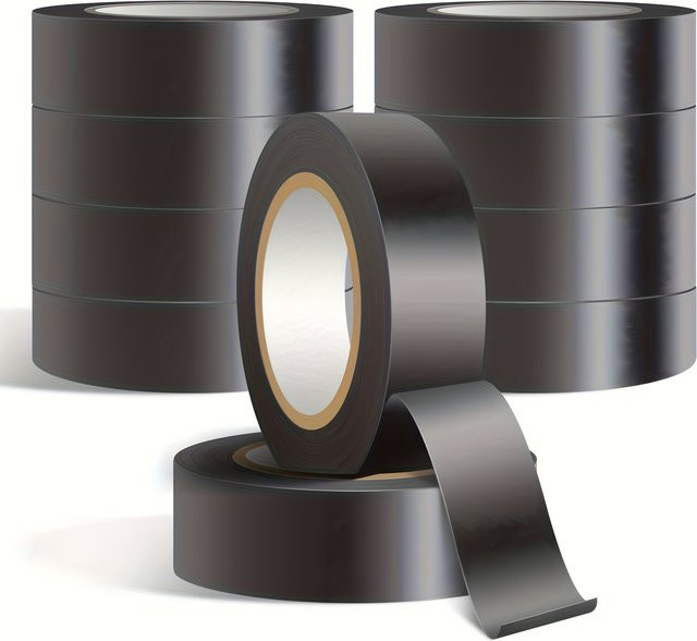 YITAPE PVC-Elektroisolierband, 2 Rollen, Schwarz, Breite: 16 mm, Länge: 10 m, flammhemmend und wasserdicht - Bild 1