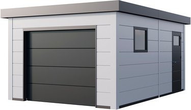 Telluria Garage Classico aus verzinktem Stahl in Weiß, B/T: 358 x 538 cm - Bild 1