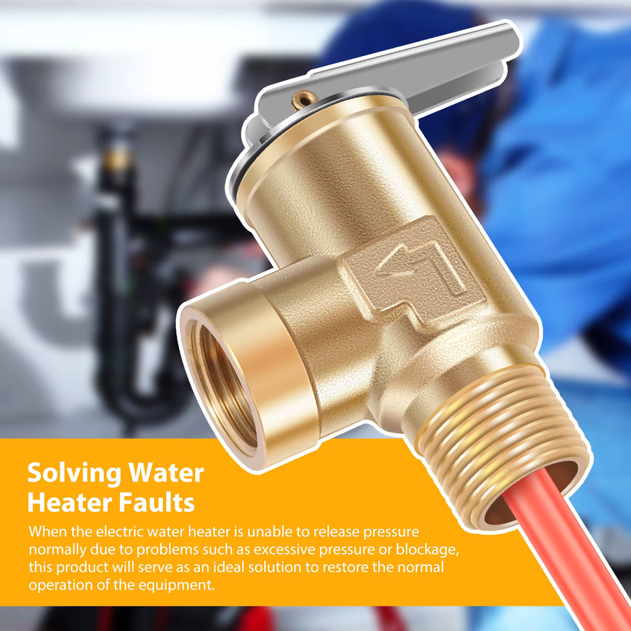 Willkey Messing-Druckbegrenzungsventil mit US NPT 3/4 Zoll und 1/2 Zoll Gewinde für elektrische Warmwasserbereiter DN20 DN15 - Bild 4