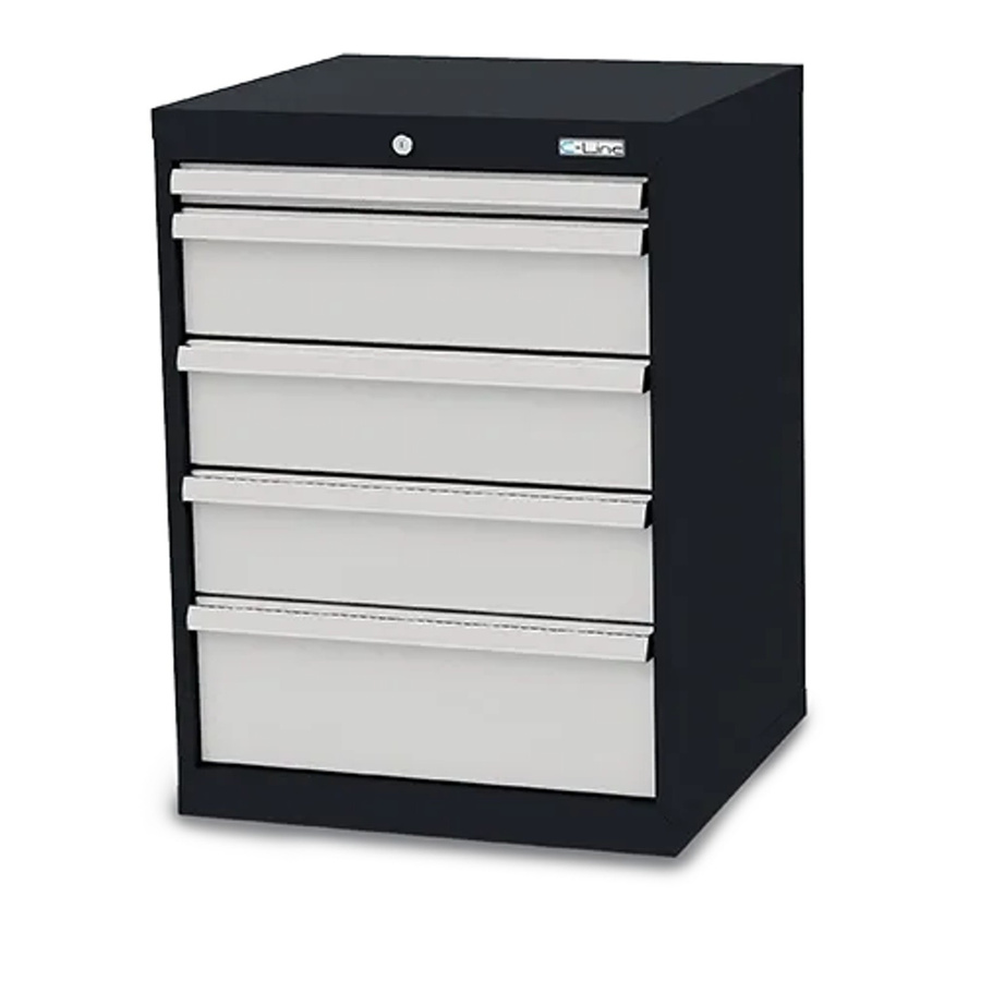 Simplaflex Schubladenschrank aus Stahlblech in Grau mit 5 Schubladen, B/T/H: 60 x 57,5 x 82 cm - Bild 2