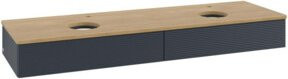 V&B Waschtischunterschrank Antao mit Frontstruktur und Beleuchtung, Eiche Honig lackiert, B: 160 cm, T: 50 cm - Bild 1