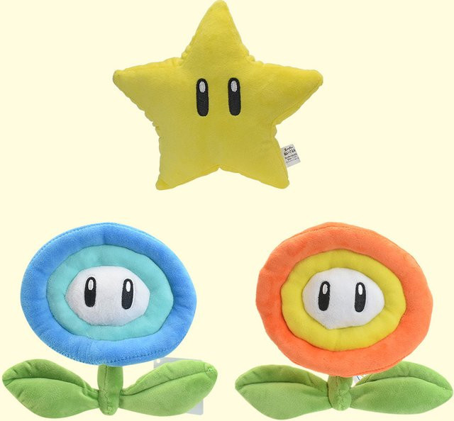 TAKARA TOMY Super Mario Sonnenblumen-Gelber Stern Orange Flammenblume Blaue Eisblume Pentagramm Simulations-Plüschpuppe - Bild 1