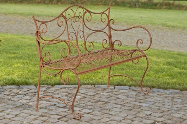 TPFGarden Gartenbank Targo aus Metall in Antik Braun im Art Nouveau Design - Bild 1