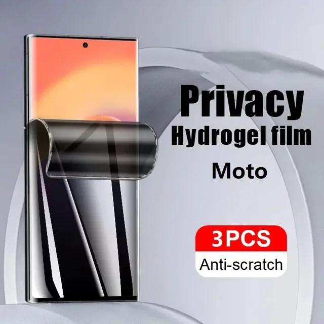 3 Stück Datenschutz-Hydrogel-Displayschutzfolien für Motorola Edge 40 Pro, Edge 30 Ultra, Edge Neo und weitere Modelle, transparent - Bild 1