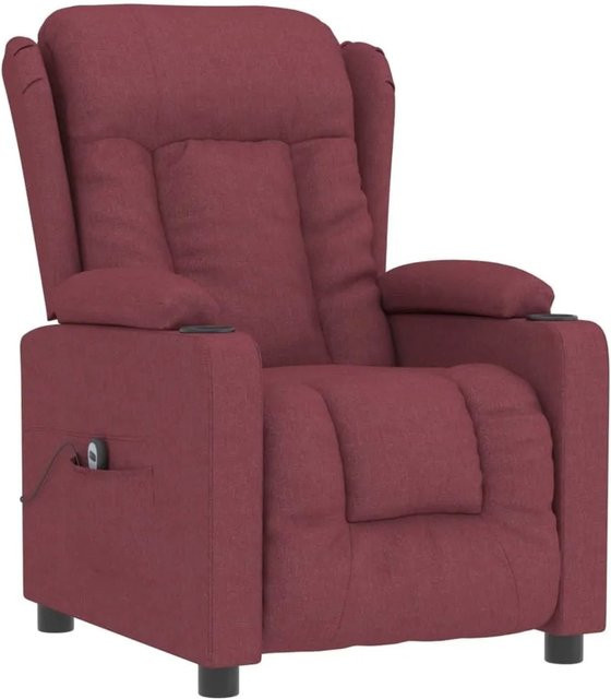 vidaXL Elektrischer Relaxsessel aus Stoff in Weinrot mit Armlehnen, B/T/H: 96,0 x 136,5 x 99,5 cm - Bild 1