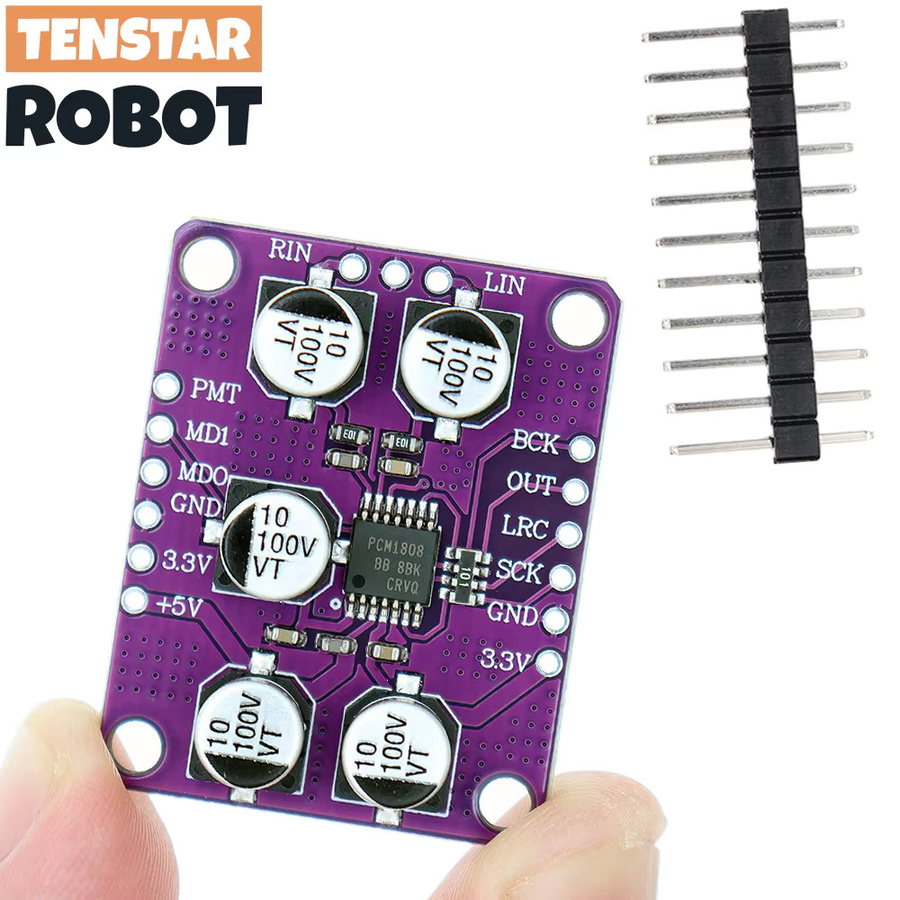 TENSTAR PCM1808 Audio Stereo ADC Decoder Modul, 24bit Analog-Input Verstärker Board, 2 Stück, Lila - Bild 2