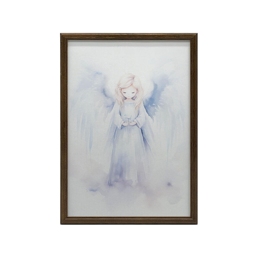 Freude des Engels Wandbild mit dunkelbraunem Holzrahmen, B/H: 30 x 40 cm - Bild 2