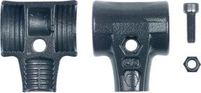 Wiha Hammerschalen-Set für Safety Schonhammer in Schwarz aus Stahl mit Schraube und Sicherungsmutter, Gewicht: 1040 g - Bild 1