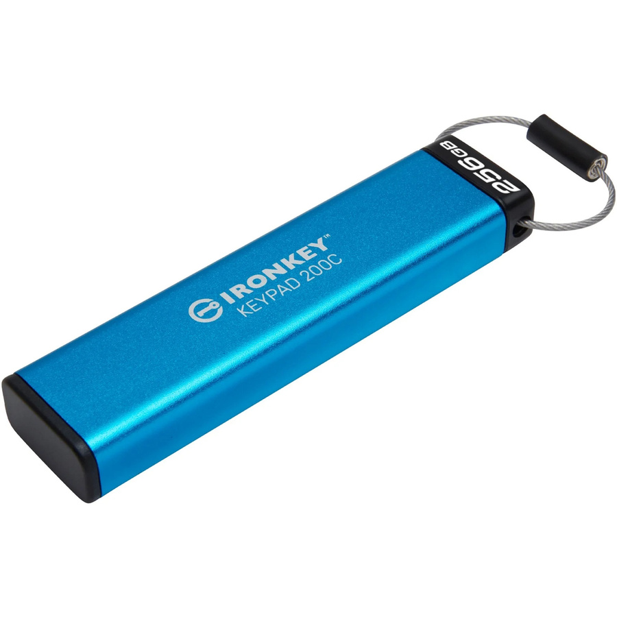 Kingston IronKey Keypad 200 USB-C Flash Drive mit 256 GB in Blau - Bild 1
