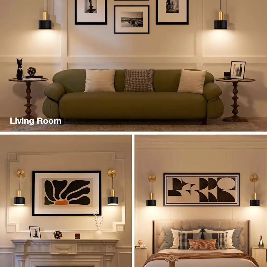CETANT Drahtlose LED Wandleuchte mit RGB-Farbeffekt, wiederaufladbar, Gold/Messing, inklusive Fernbedienung für Wohnzimmer, Schlafzimmer, Flur und Badezimmer - Bild 5