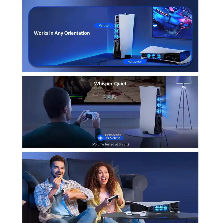 Sony PlayStation PS5 Kühlventilator für Disc und Digitale Edition in Weiß mit USB-A Anschluss - Bild 4
