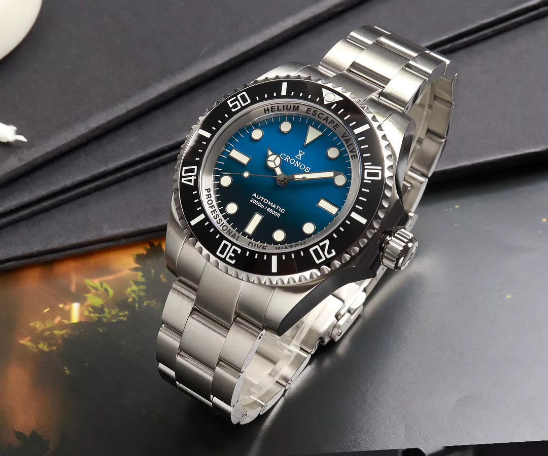 Cronos Automatik-Taucheruhr, Edelstahl, 200 ATM, Herren - Bild 5